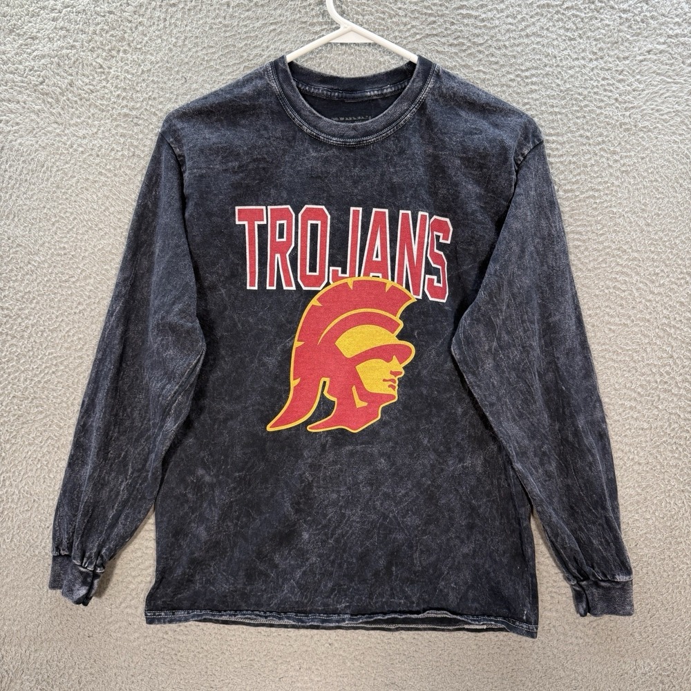 USC Trojans Shirt Adult Medium Black Gray University College NCAA Sports‎ Mens